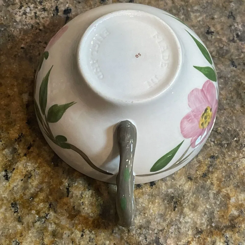 Franciscan‎ Desert Rose Tea Cup 4 Inch Pink Green Floral England Porcelain